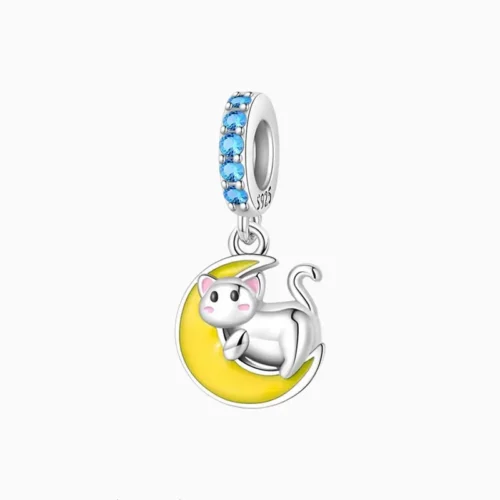 Charm Gato En Luna Fluorescente