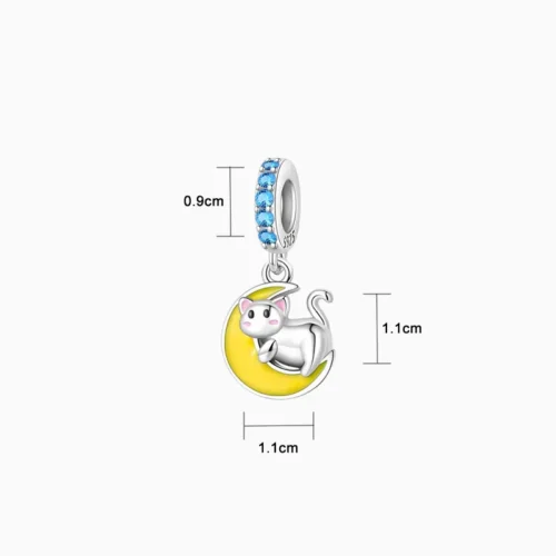 Charm Gato En Luna Fluorescente