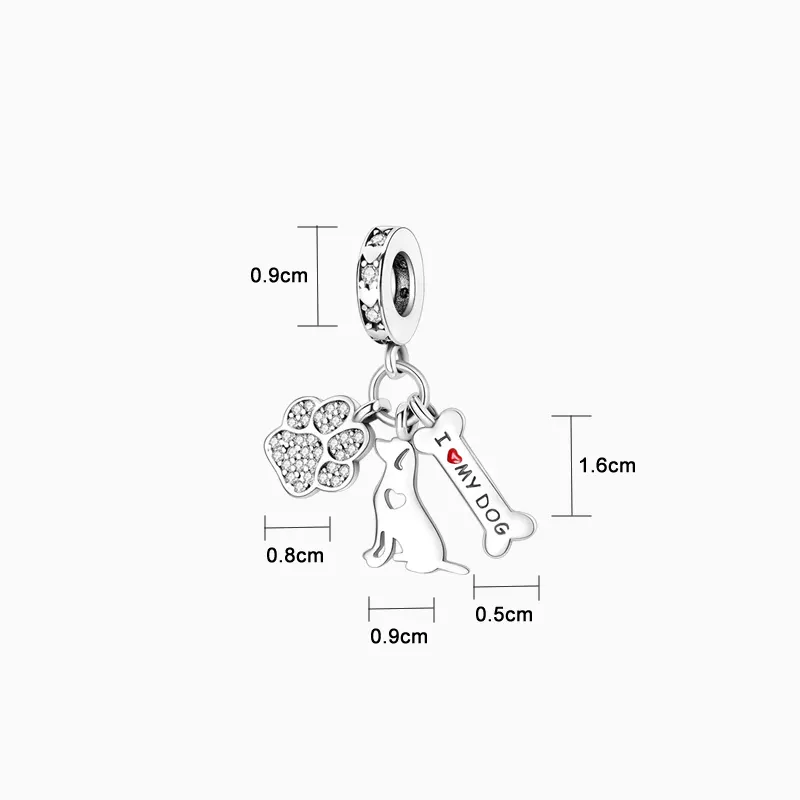 Charm Hueso Huella y Perro