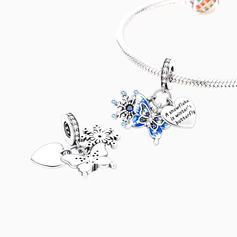 Charm Navidad Mariposa De Nieve