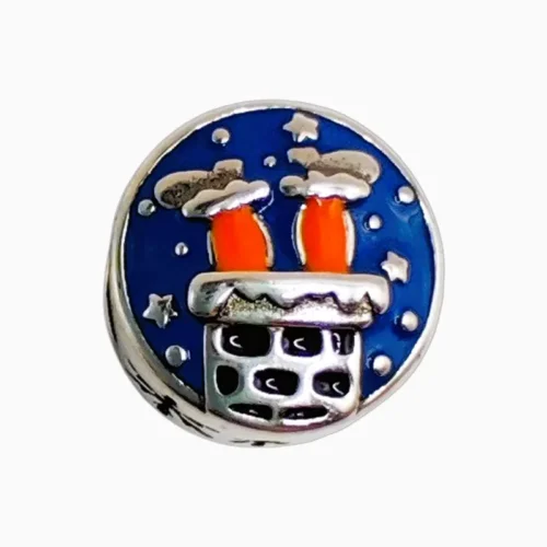 Charm Navidad Santa En Chimenea