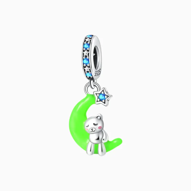 Charm Oso En Luna Fluorescente