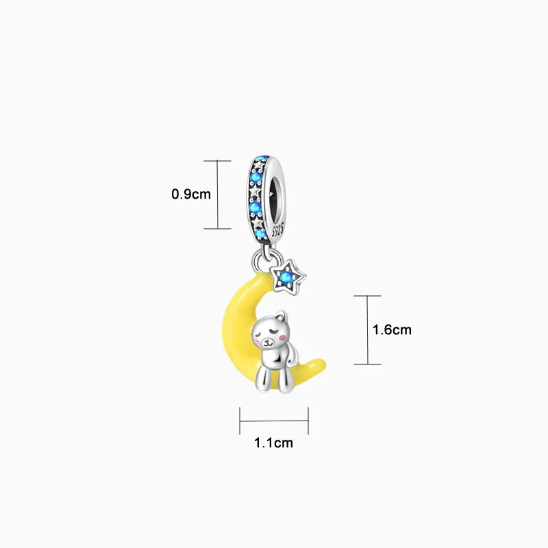 Charm Oso En Luna Fluorescente