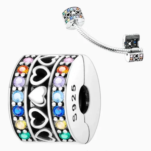 Charm Separador Corazones Brillante