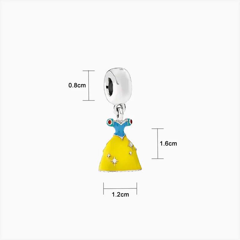 Charm Vestido Pincesa Blanca Nieves