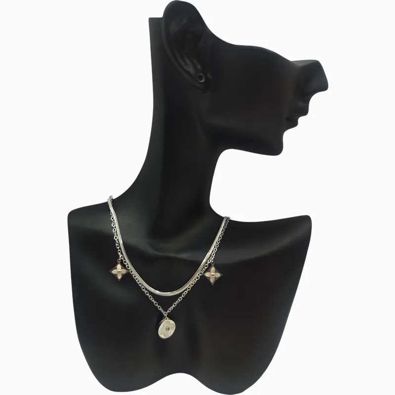 Collar De Acero Cadena Con Flores