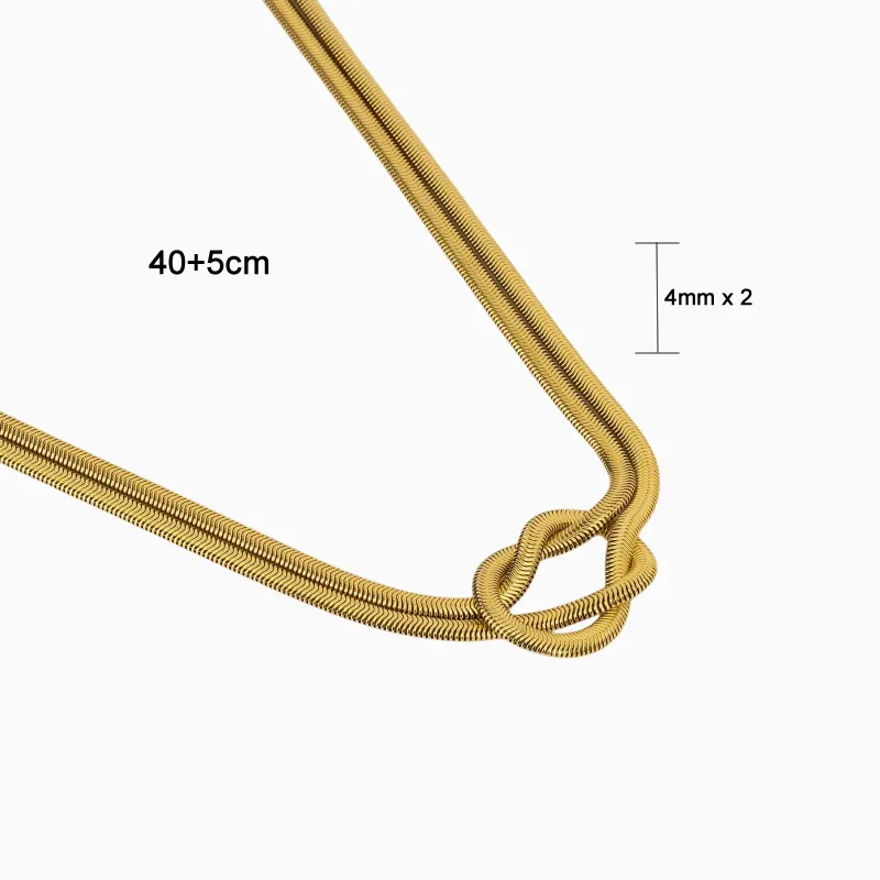 Collar De Acero Cola De Ratón Con Nudo