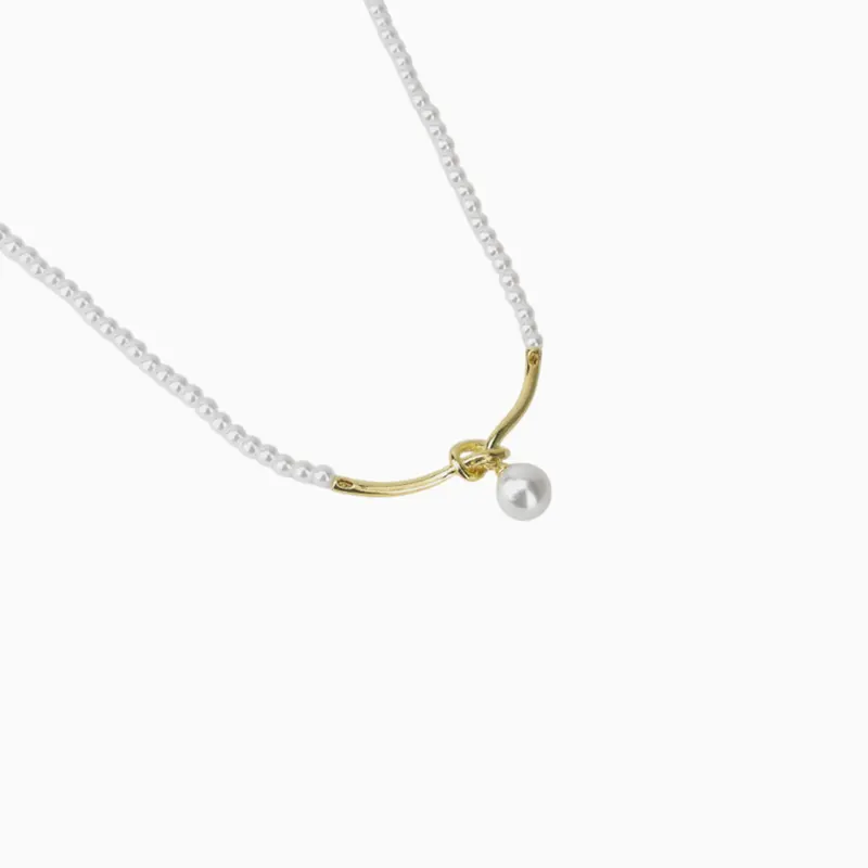 Collar De Oro Cuentas Con Perla