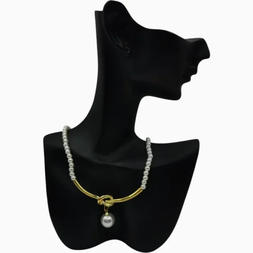 Collar De Oro Cuentas Con Perla