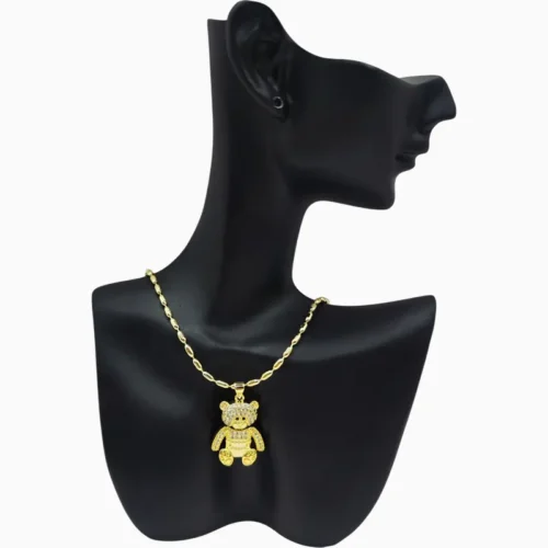 Collar De Oro Dije Oso Brillante