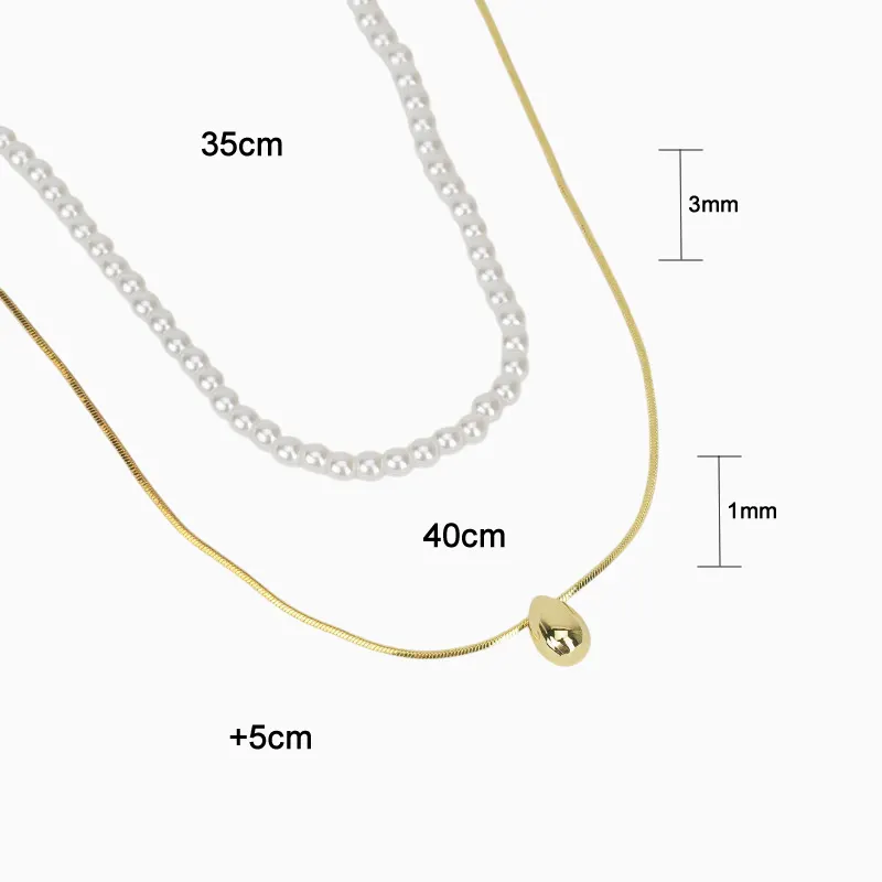 Collar De Oro Dorado Perlas Blancas Collar De Oro Dorado Perlas Blancas