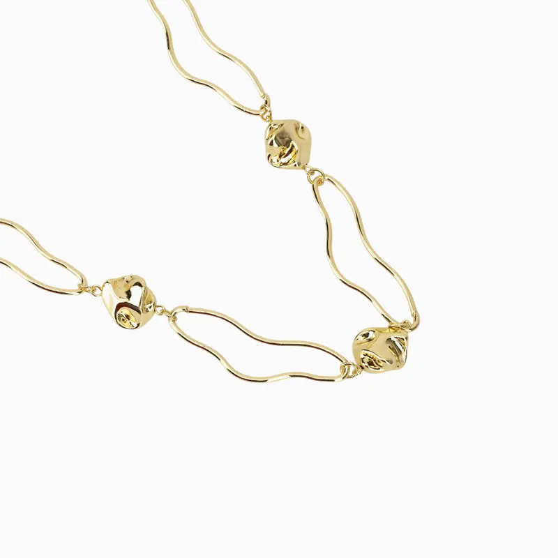 Collar De Oro Eslabones Dorados