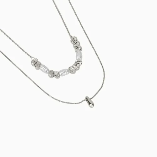 Collar De Oro Piedras Blancas