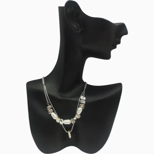 Collar De Oro Piedras Blancas