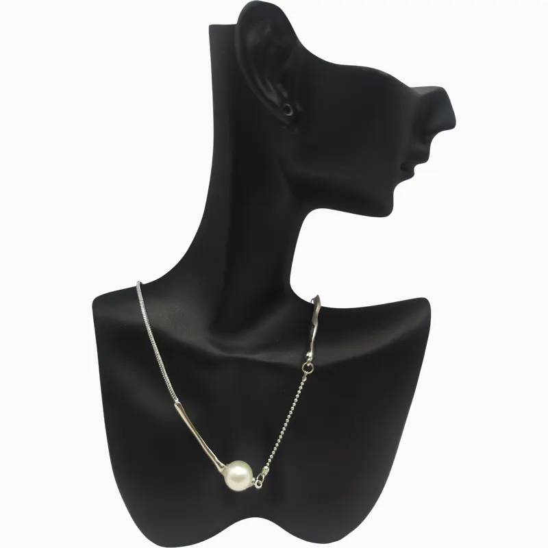 Collar De Oro Plateado Con Perla