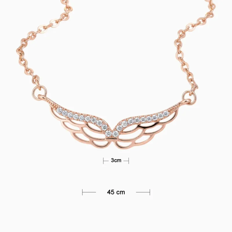 Collar De Plata Alas Rosas