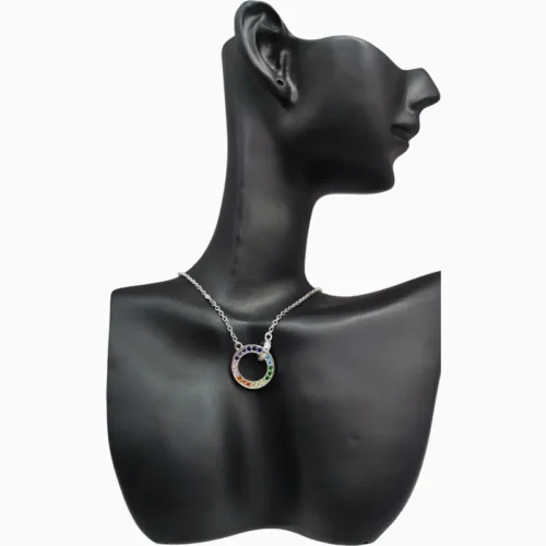 Collar De Plata Círculos Entrelazados Color