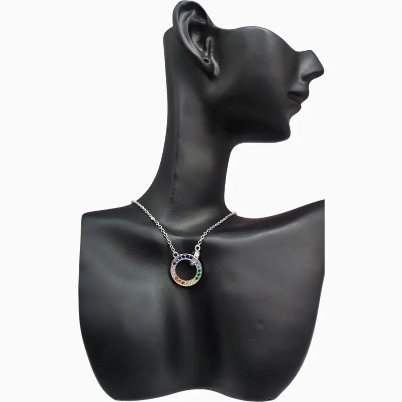 Collar De Plata Círculos Entrelazados Color Collar De Plata Círculos Entrelazados Color