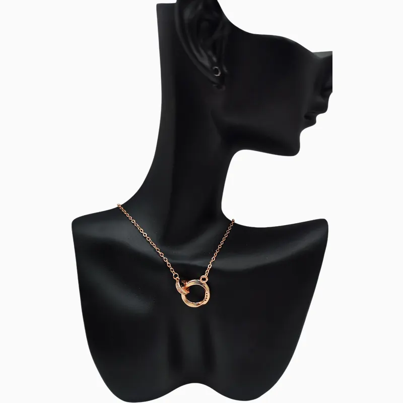 Collar De Plata Círculos Entrelazados Rosa