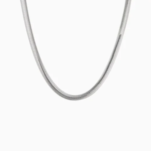 Collar De Plata Cola De Ratón Plana