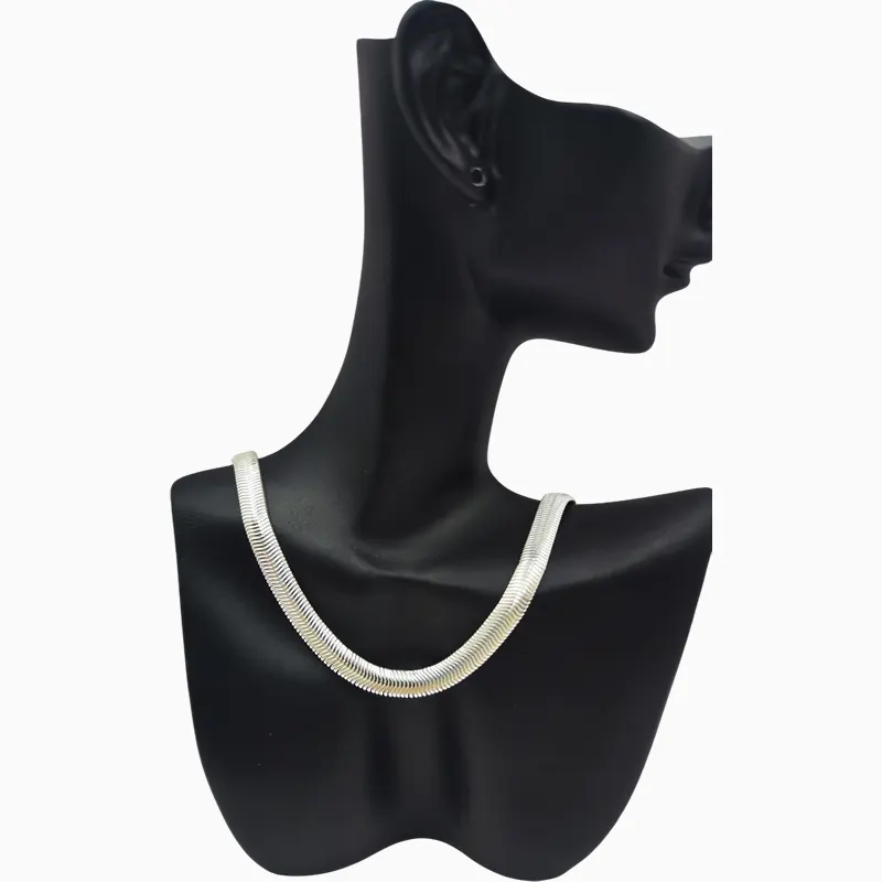 Collar De Plata Cola De Ratón Plana