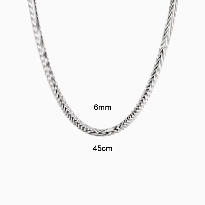 Collar De Plata Cola De Ratón Plana