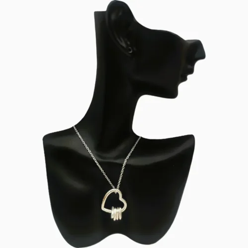 Collar De Plata Corazón Entrelazado