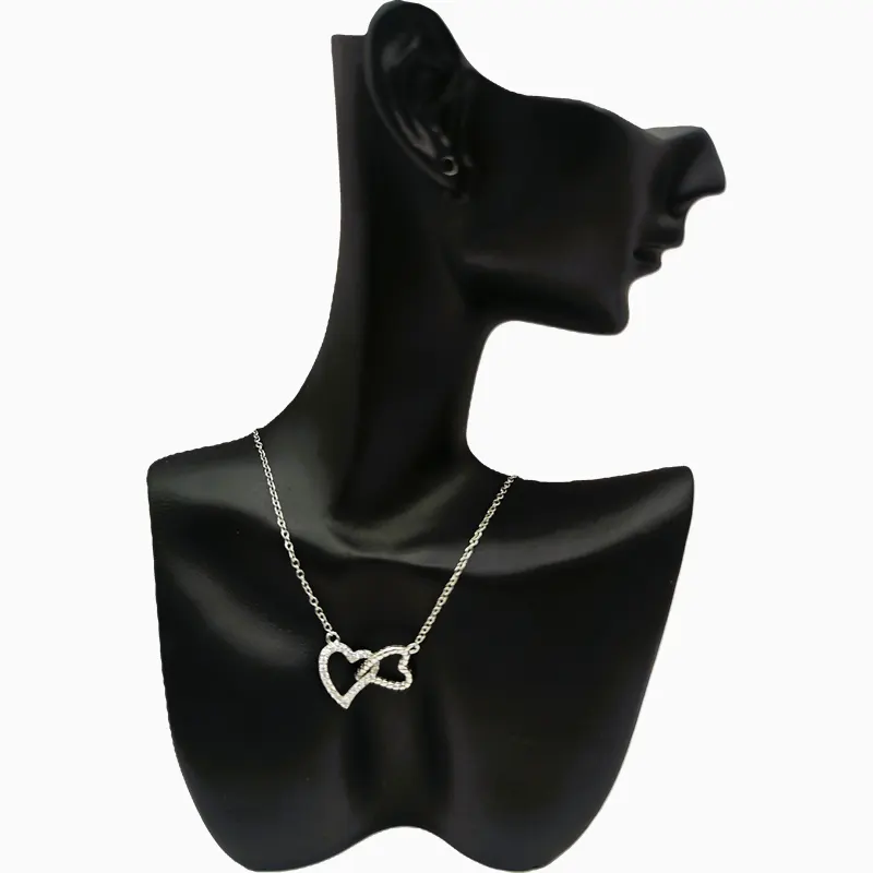 Collar De Plata Corazones Entrelazados