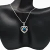 Collar De Plata Dije Corazón Azul