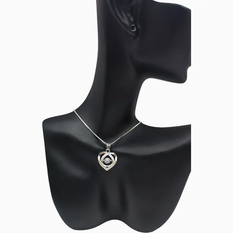 Collar De Plata Dije Corazón Brillante