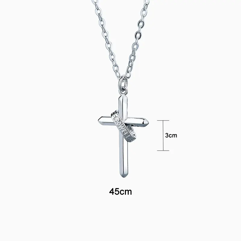 Collar De Plata Dije Cruz Plateada