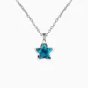 Collar De Plata Dije Estrella Azulada