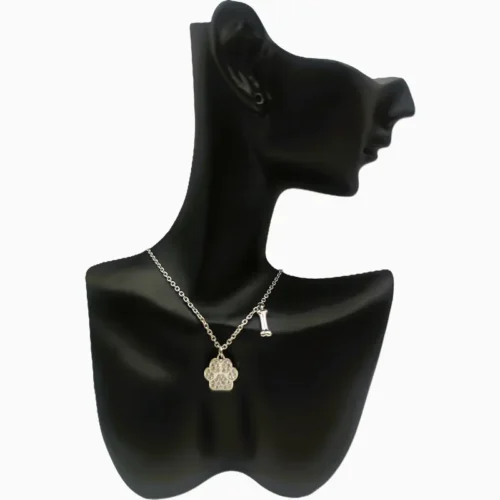 Collar De Plata Dije Huella De Mascota