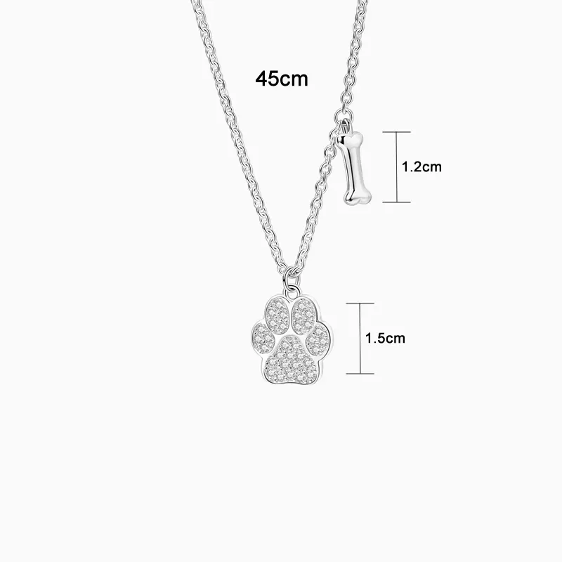 Collar De Plata Dije Huella De Mascota Collar De Plata Dije Huella De Mascota