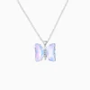 Collar De Plata Dije Mariposa Morada