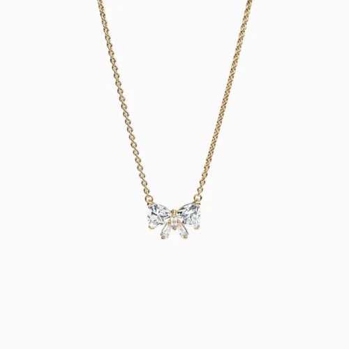 Collar De Plata Lazo Dorado