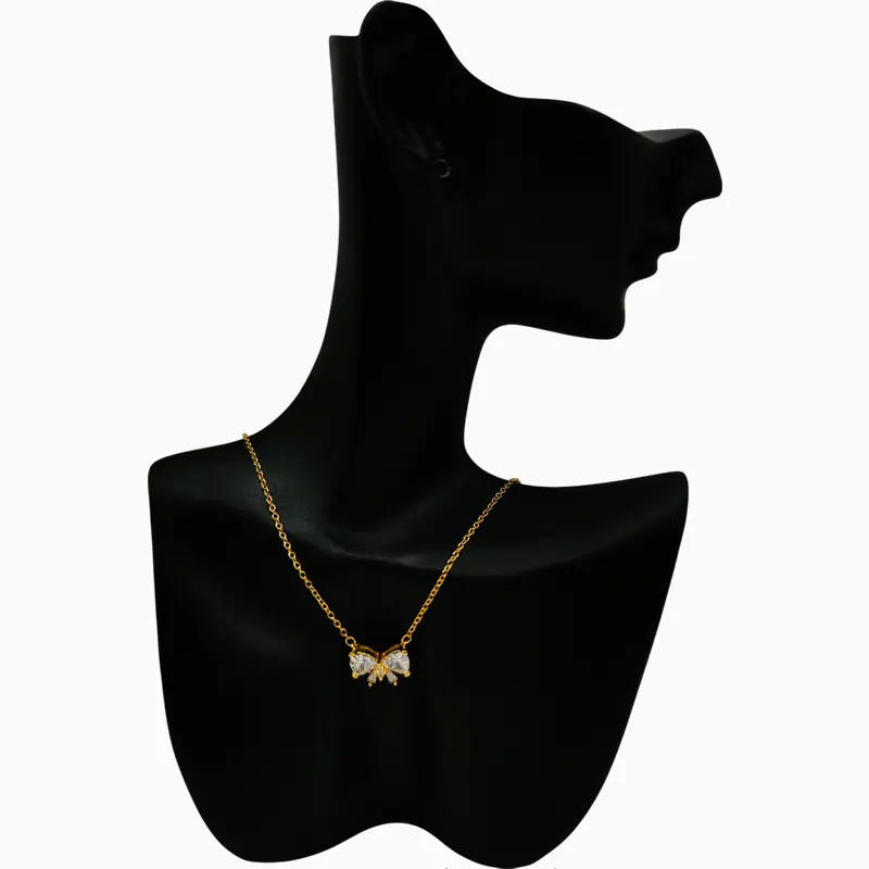 Collar De Plata Lazo Dorado