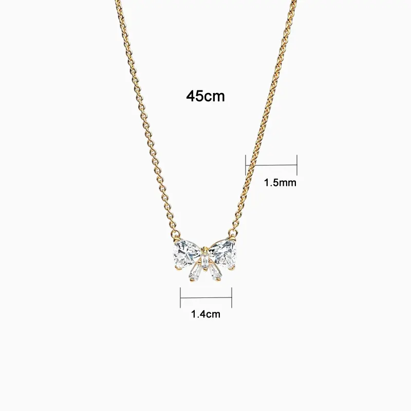 Collar De Plata Lazo Dorado