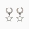 Aretes Huggies De Acero Estrella Plateada