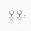 Aretes Huggies De Acero Estrella Plateada