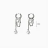 Aretes Huggies De Acero Perlas Plateado