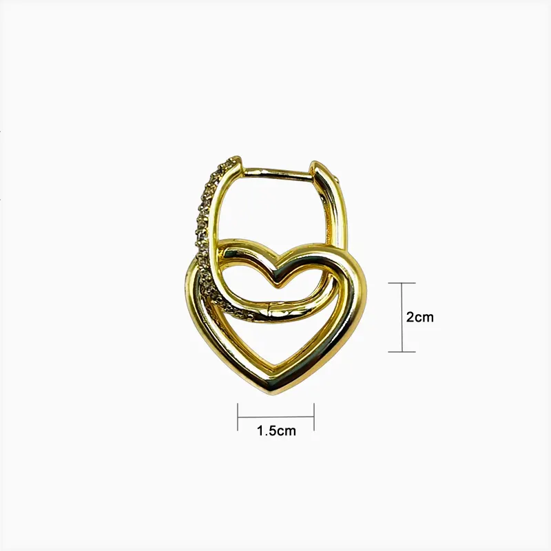 Aretes Huggies De Oro Corazón Dorado Aretes Huggies De Oro Corazón Dorado