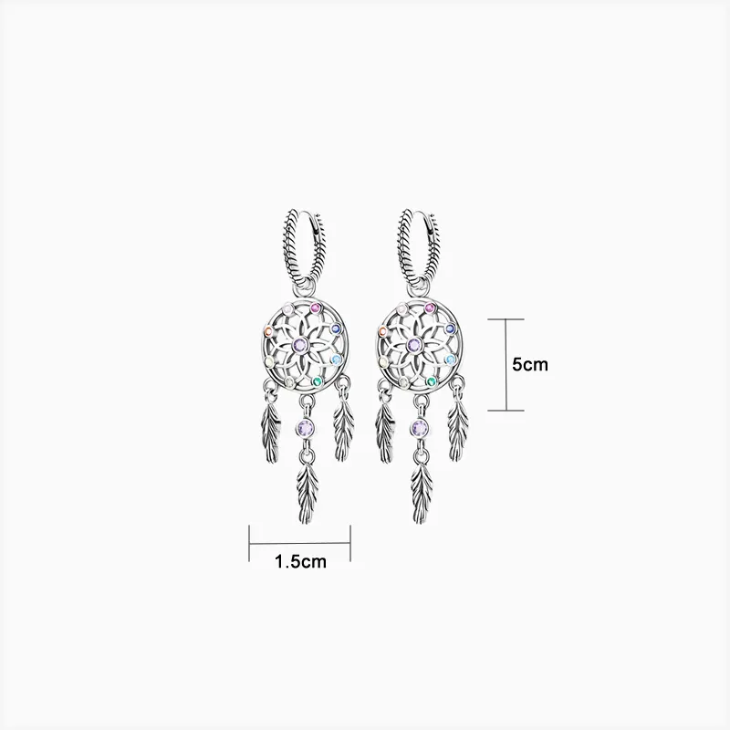 Aretes Huggies De Plata Atrapasueños