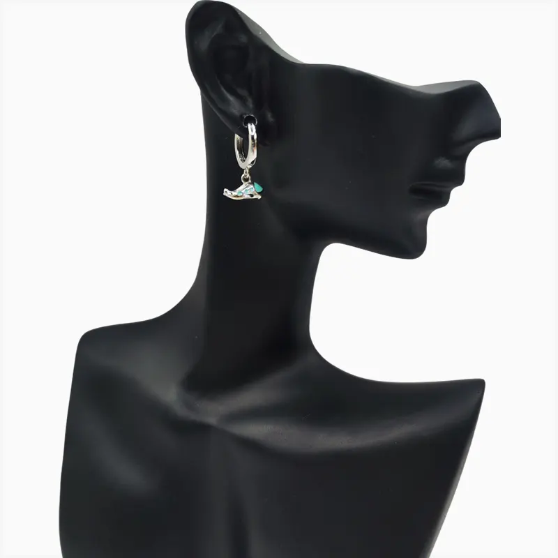 Aretes Huggies De Plata Avión En Vuelo