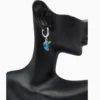 Aretes Huggies De Plata Camaleón Azul Aretes Huggies De Plata Camaleón Azul