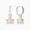 Aretes Huggies De Plata Carroza La Cenicienta