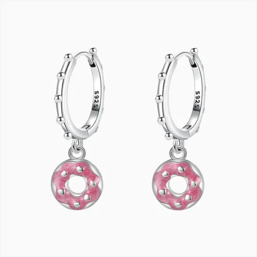 Aretes Huggies De Plata Dona Glaseada