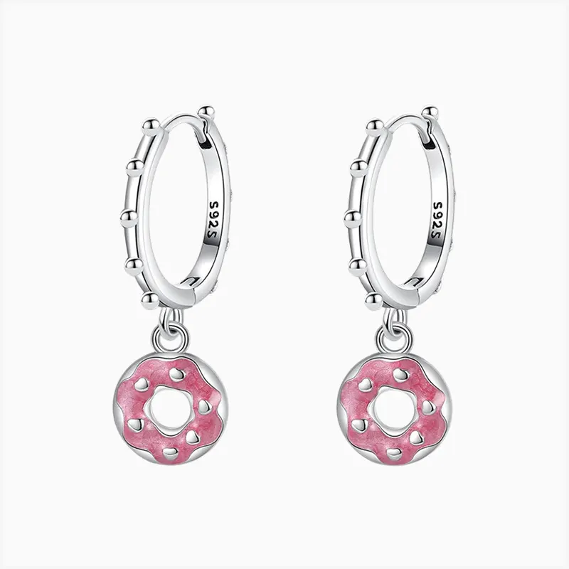 Aretes Huggies De Plata Dona Glaseada