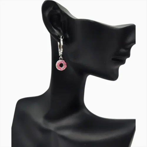 Aretes Huggies De Plata Dona Glaseada