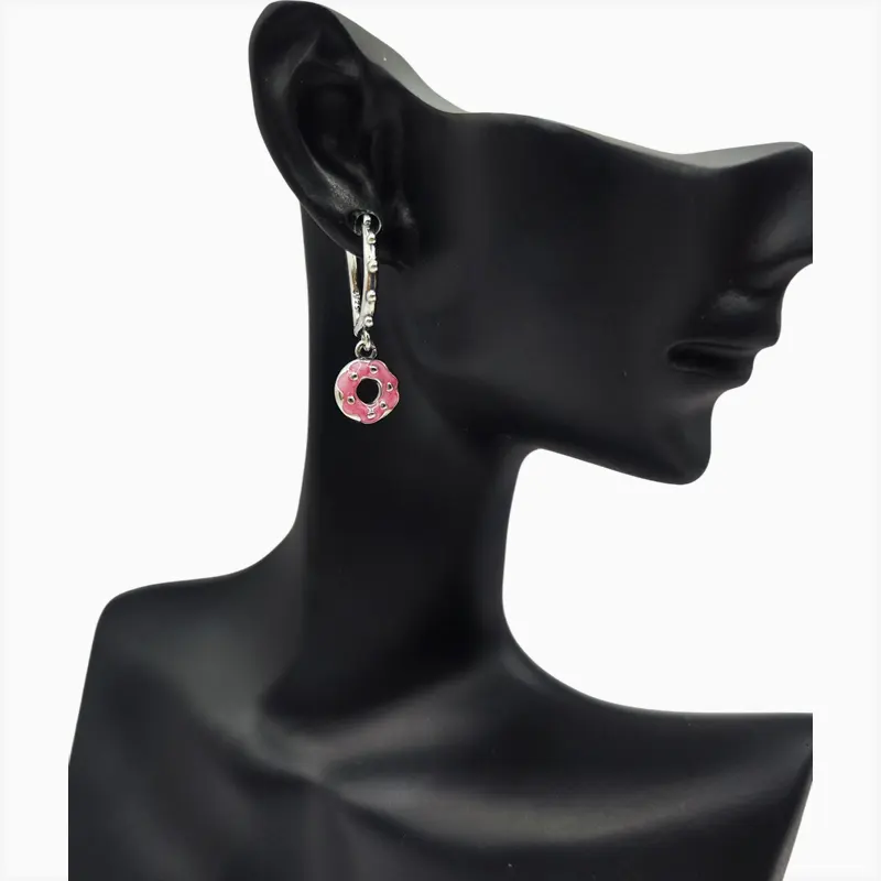 Aretes Huggies De Plata Dona Glaseada